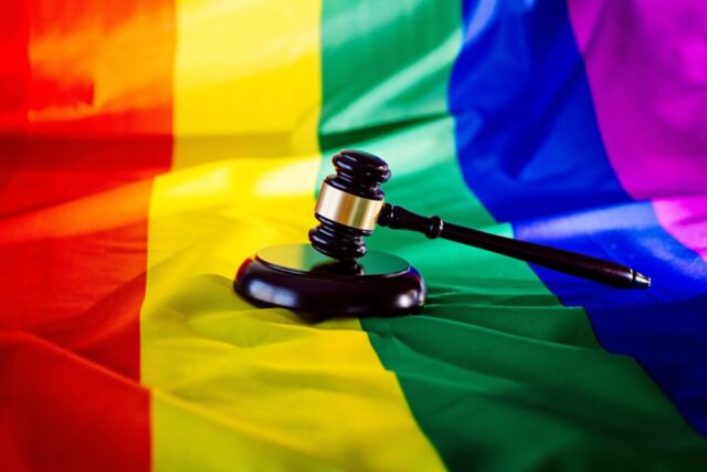 LGBTQ flag gavel