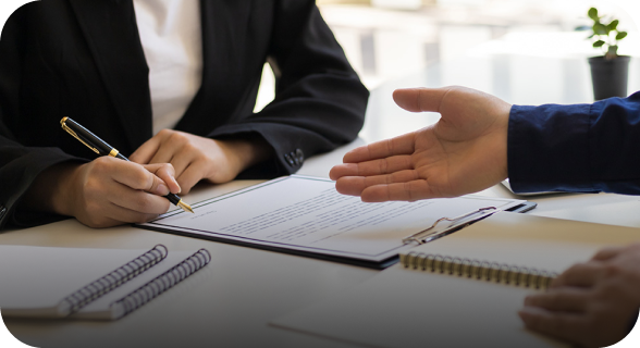 lawyer and client having a discussion