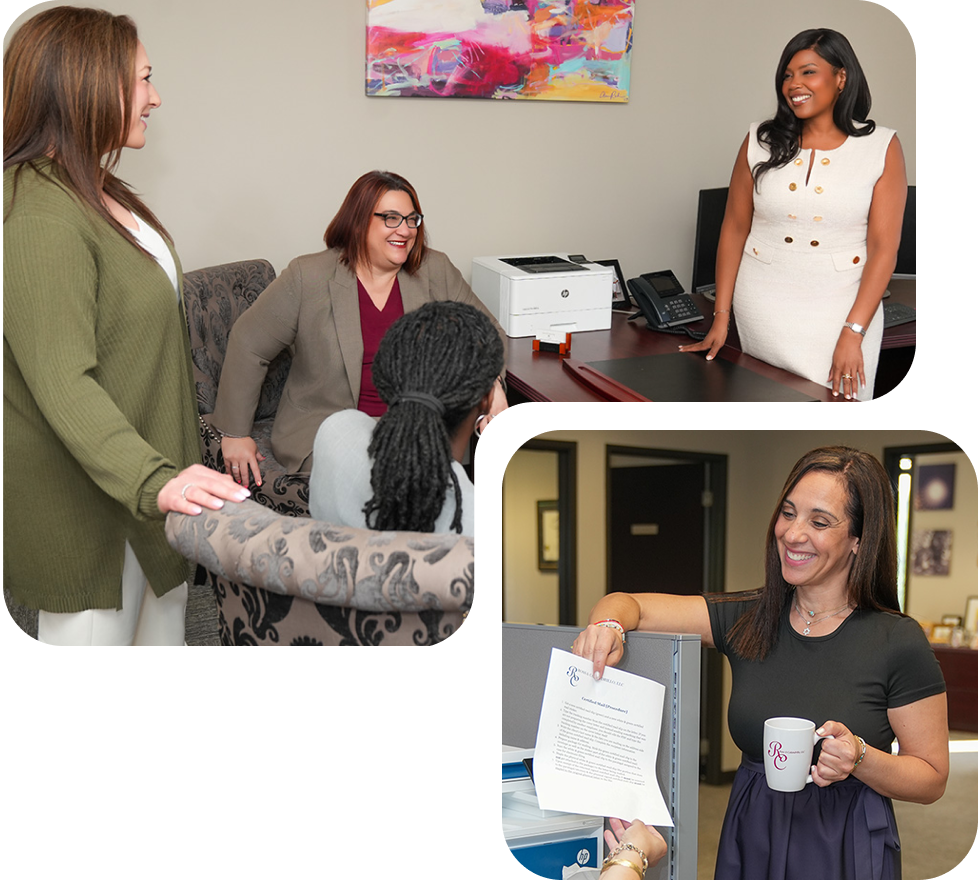 collage of the legal team at Ross & Calandrillo