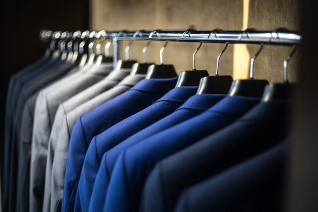 suits hanging in closet