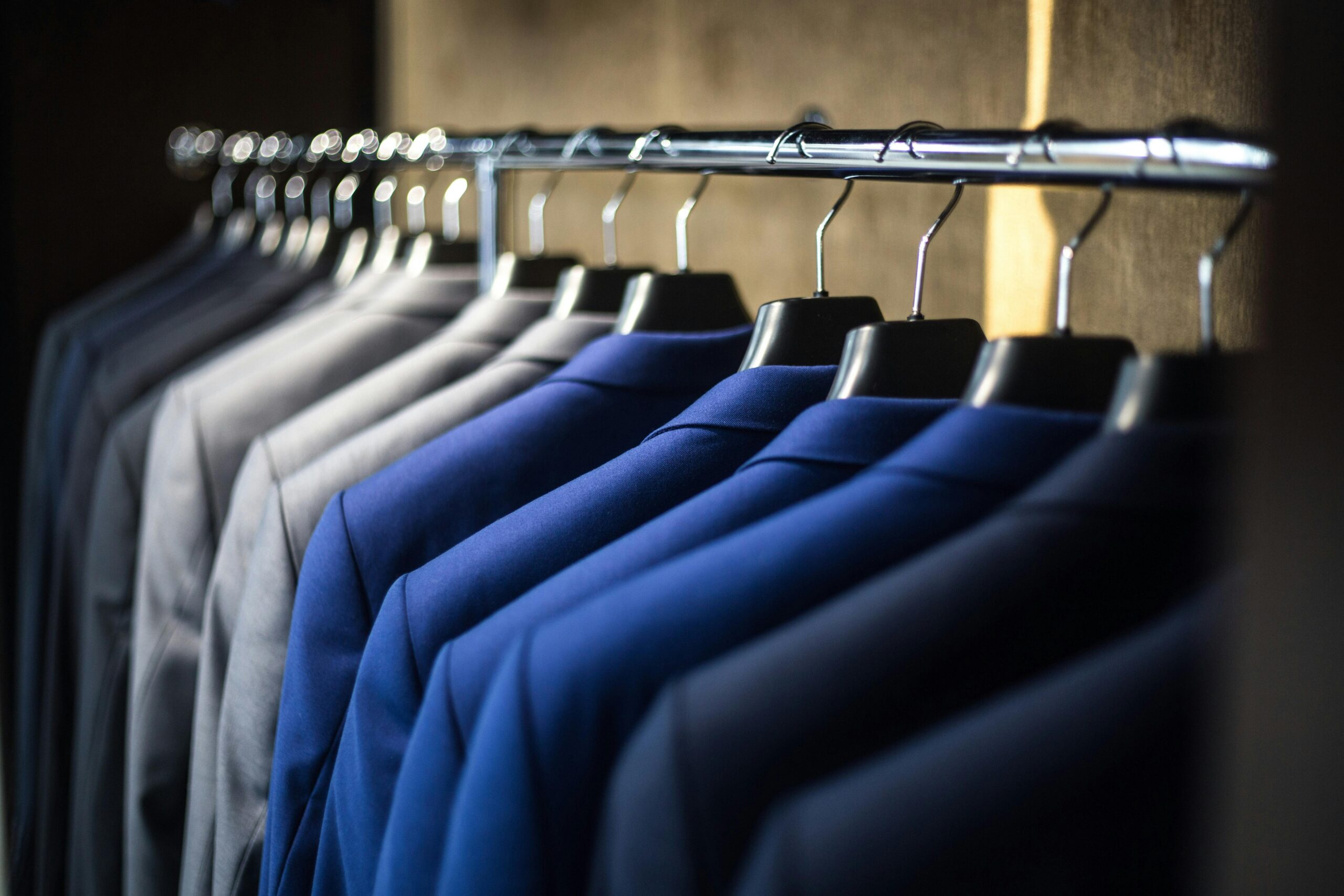 suits hanging in closet